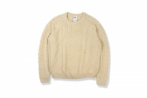 Faux Cable Knit Footie White